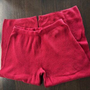 Women's CashSoft Shaker-Stitch Sweater Pants Red size XL